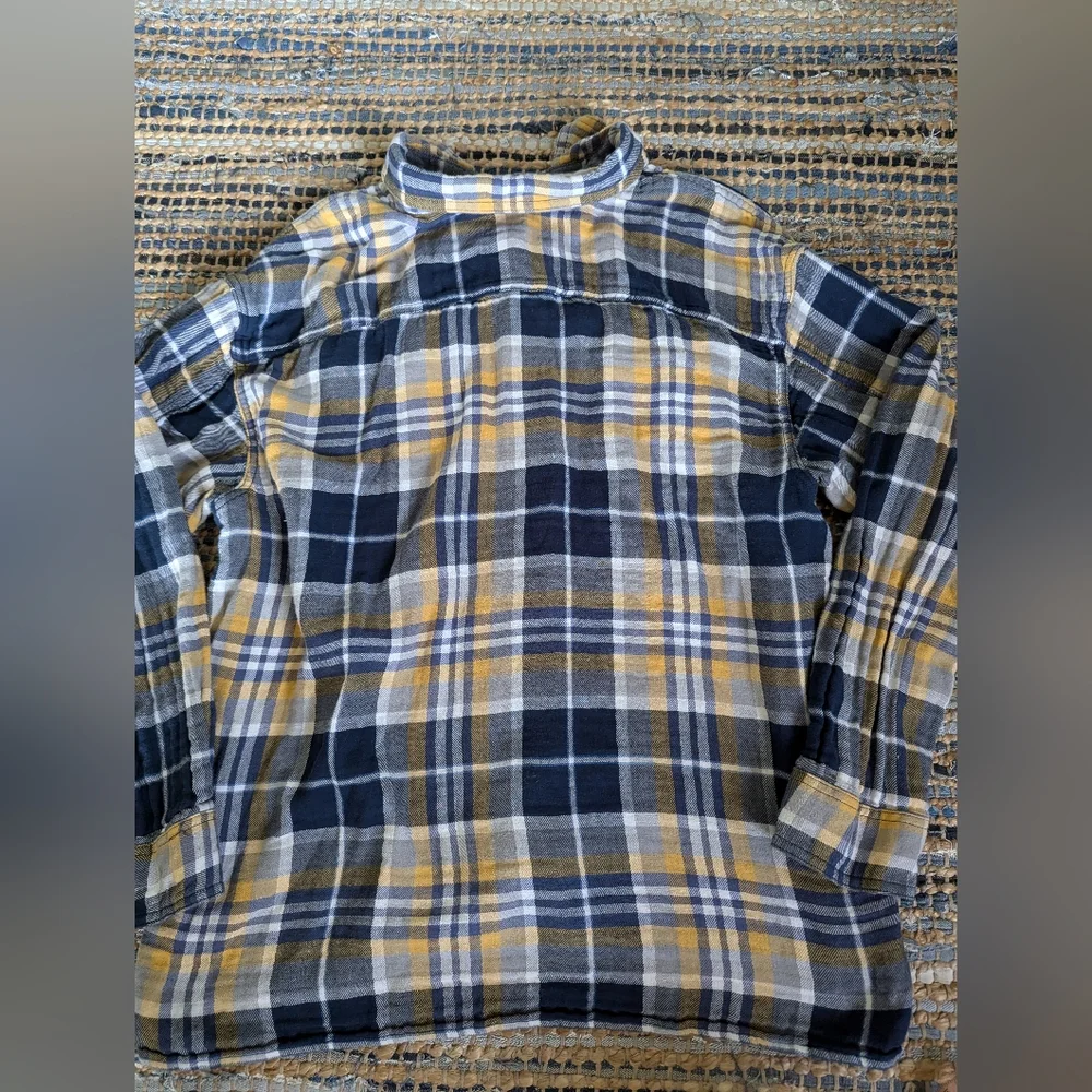 AE Super Soft Flannel Shirt Men's XL American Eagle Blue Plaid Button Up Comfy C - Picture 8 of 8